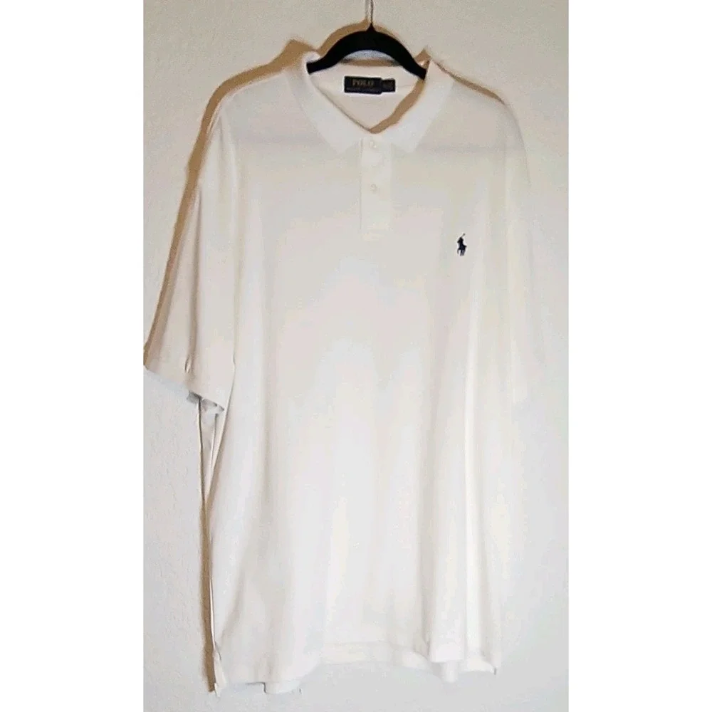 Polo Ralph Lauren Men's XXL Big & Tall White Polo Shirt Short Sleeve Logo